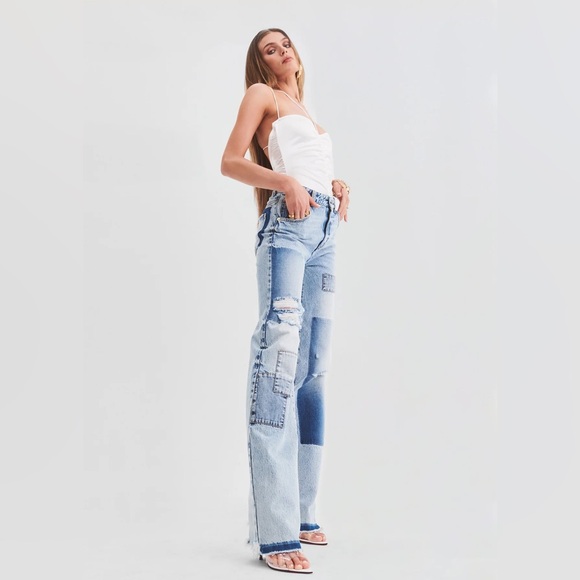 NWT SER.O.YA Heidi Straight Leg Patch Jean 29x35 in Coastline - Picture 2 of 15